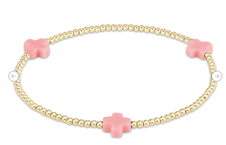Enewton Signature Cross 2MM Gold Bracelet - Pink