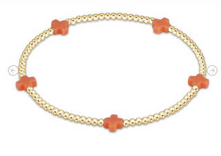 Enewton Signature Cross  2MM Gold Bracelet - Coral