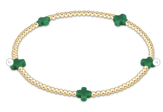 Enewton Signature Cross 2MM Gold Bracelet - Emerald