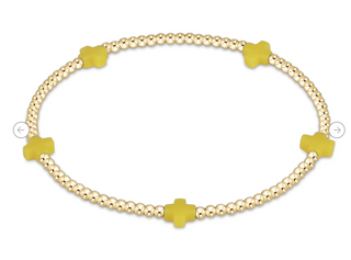 Enewton Signature Cross Small 2MM gold Bracelet - Canary