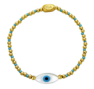 ISLA 24/7 Stretch - Aqua Azure MOP Eye - PVD Gold