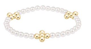 Enewton Beaded 4MM Gold Signature Cross 4MM Pearl Braceletb