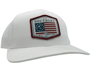 Southern Strut Duck Flag Patch Trucker Hat - White/White