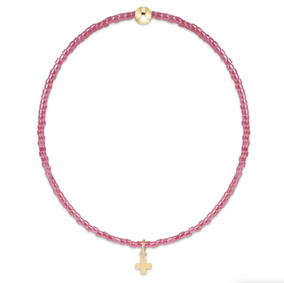 Enewton Hope Classic Pink Champagne Bracelet - Signature Cross Small Gold Charm