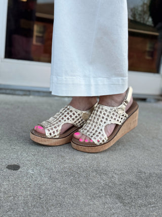 Corky's Carley Gold Woven Wedges