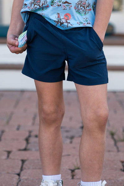 Burlebo Youth Everyday Shorts - Deep Water Navy - Mayan Pocket