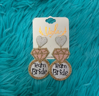 Team Bride Beaded Earrings