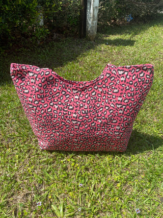 Hot Pink Leopard Tote