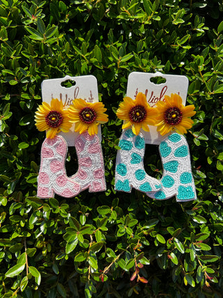 Boots & Sunflower Earrings