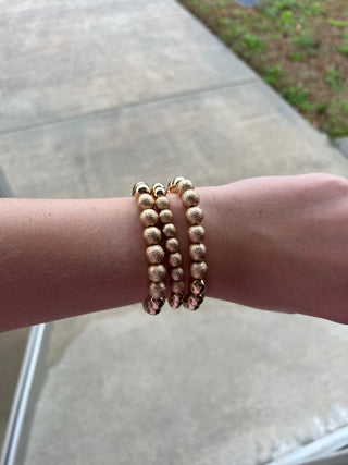 Textured Metal Ball Bracelet Set