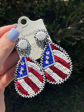 USA Teardrop Earrings