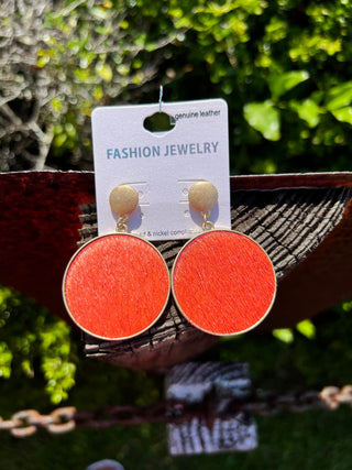 Orange Disk Earrings