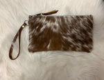 Brown/White Speckled Wristlet