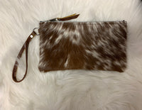 Brown/White Speckled Wristlet