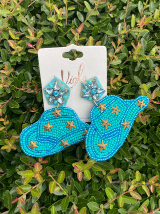 Turquoise Cowboy Hat Earrings